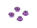 HUDY 296541-V Aluminium NUT M4 With Serrated Flange - Violet (4)