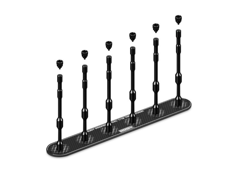 HUDY 105035 - Carbon Tire Stand 6x + Hard Case - 1/12 PAN CAR & 1/12 GT