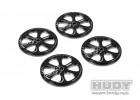 HUDY 109370 - HUDY Aluminium Set-Up Wheel For 1/10 Rubber Tires (4)