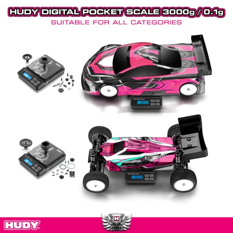 HUDY 107866 Proffesional Digital Pocket Scale 3000g/0.1g