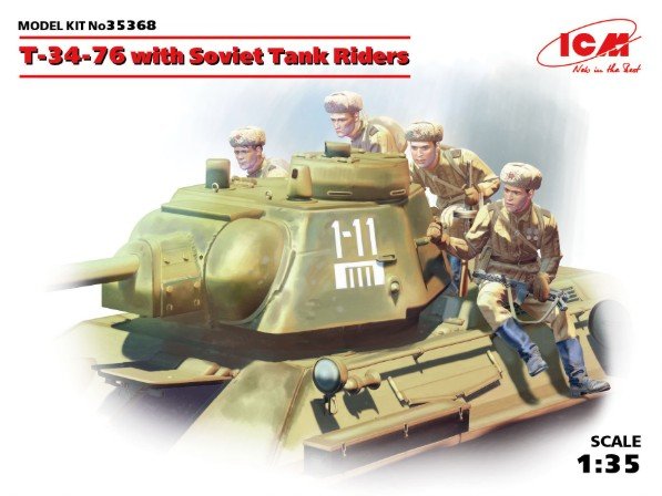 ICM 35368 - 1/35 T-34-76 With Soviet Tank Riders