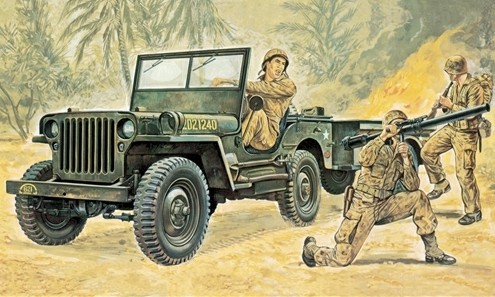 Italeri 0314 - 1/35 Willys MB Jeep with trailer