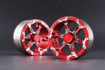 Aluminum 1.9'' Beadlock 6 Spokes Wheels (TYPE D) - Red