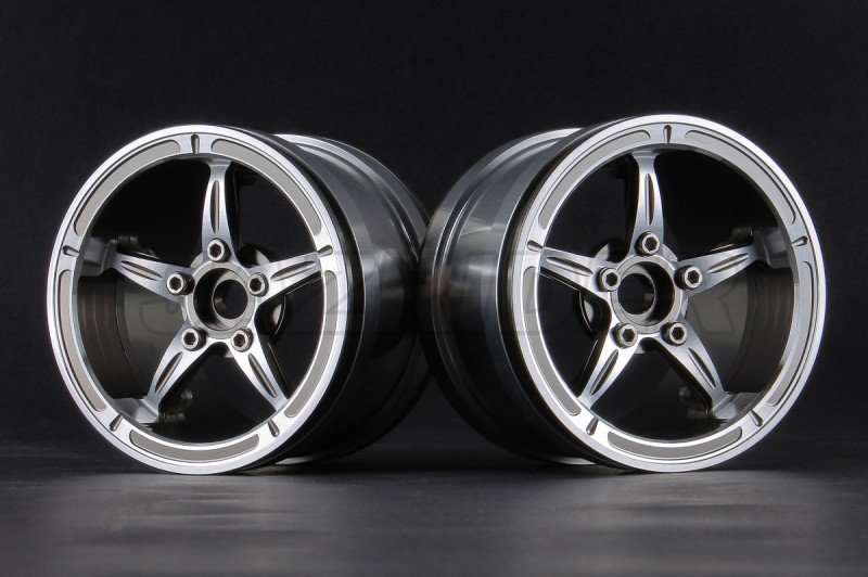 Aluminum 2.2\'\' 5-Spokes Wheels Set - Gunmetal