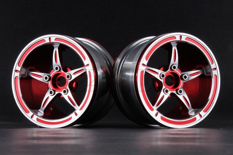 Aluminum 2.2\'\' 5-Spokes Wheels Set - Red