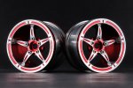 Aluminum 2.2'' 5-Spokes Wheels Set - Red