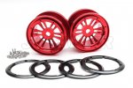 RC Crawler Aluminum 2.2'' Dual 6-spoke Beadlock Wheel (Red,2pcs)