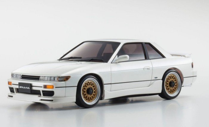 Kyosho 32134PW - Nissan Silvia K\'s (S13) with Aero kit Pearl White Two-tone with LED MA-020 Sports Readyset