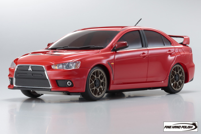 Kyosho MZP409MR -Auto Scale Collection - 1/28 Scale Mini-Z Min Z AWD MA-010 Mitsubishi Lancer Evolution X (Metallic Red)