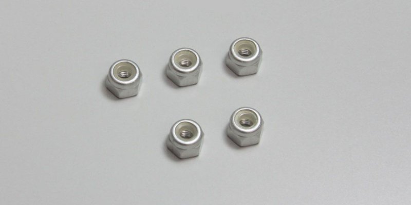 Kyosho 1-N3043NA-S - Nut(M3x4.3)Nylon(Aluminium/Silver/5pcs)