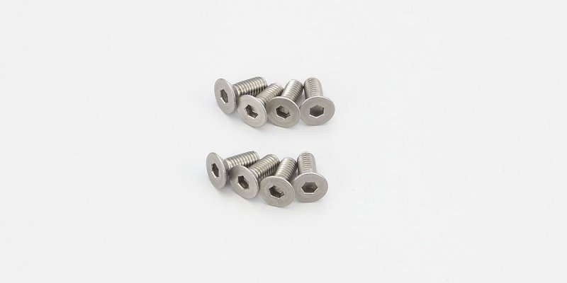 Kyosho 1-S33008HT - Flat Head Screw(Hex/Titanium/M3x8/8pcs)