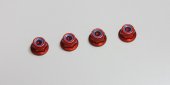Kyosho 1-N4045FNA-R - Nut(M4x4.5)Flanged Nylon(Alumi/Red/4pc)