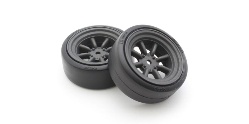 Kyosho FATH710BKD - Premounted Drift Tire FD2(8-Spoke Watanabe Wheel/BK/2pcs)