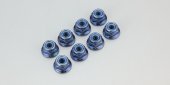 Kyosho 1-N4056FN-B - Nut(M4x5.6)Flanged Nylon(Steel/Blue/8pcs)