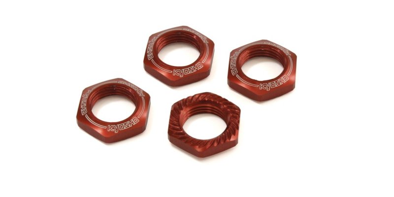 Kyosho IFW472R - Wheel Nut (Red/4pcs/for Serration)