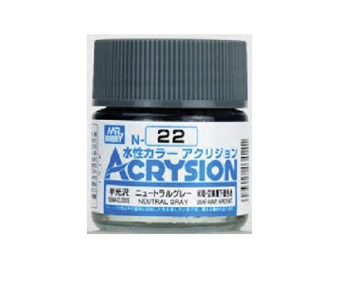 Mr.Hobby GSI-N22 - Acrysion Acrylic Semi-Gloss Neutral Gray - 10ml