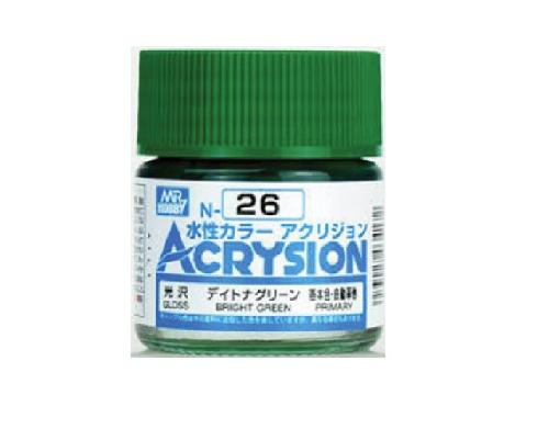 Mr.Hobby GSI-N26 - Acrysion Acrylic Gloss Bright Green - 10ml
