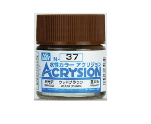 Mr.Hobby GSI-N37 - Acrysion Acrylic Semi-Gloss Wood Brown - 10ml