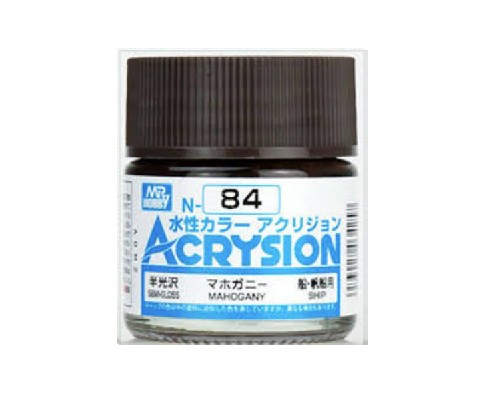 Mr.Hobby GSI-N84 - Acrysion Acrylic Water Based Color Semi Gloss Mahogany - 10ml
