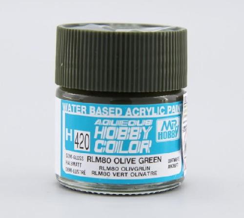 Mr.Hobby GSI-H420 - RLM 80 Olive Green - Semi-Gloss 10ml Gunze Aqueous Hobby Color Acrylic Paint
