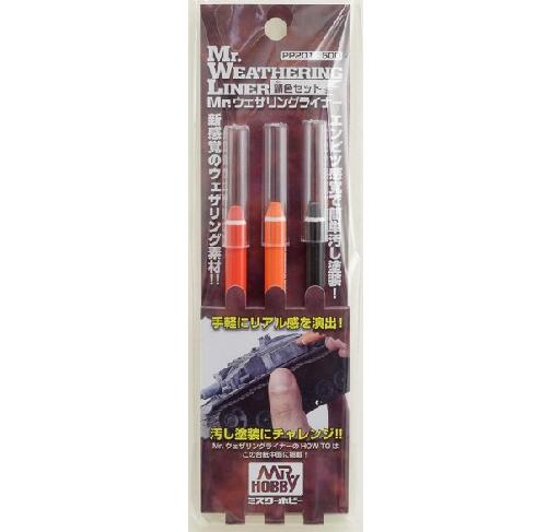 Mr.Hobby GSI-PP201 - Mr. Weathering liner Rust Color Set Paint (PL01/PL02/PL03)