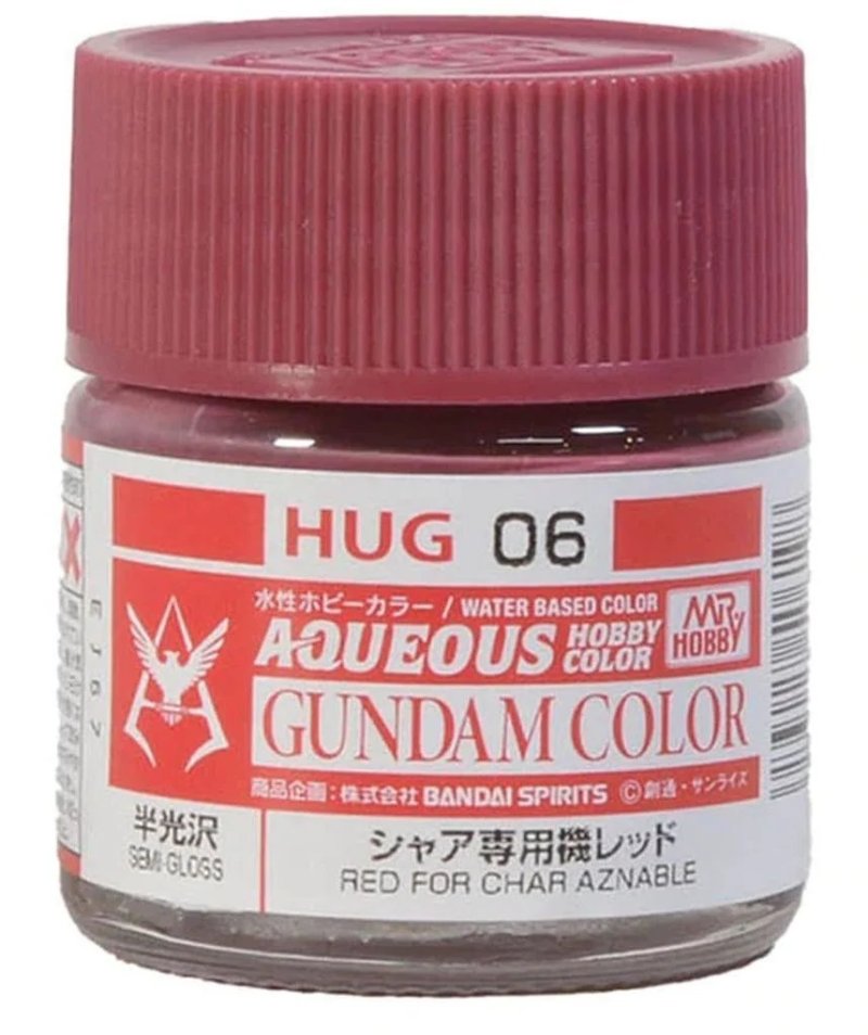 Mr Hobby HUG06 - Mr Aqueous Gundam Color RED For Char Aznable 10ml (Semi-Gloss)