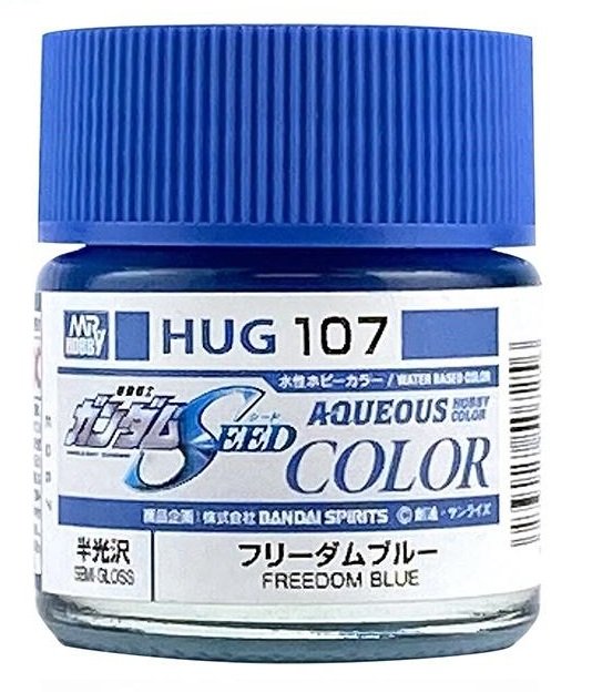 Mr Hobby HUG107 - Mr Aqueous Gundam Seed Color Freedom Blue 10ml (Semi Gloss)