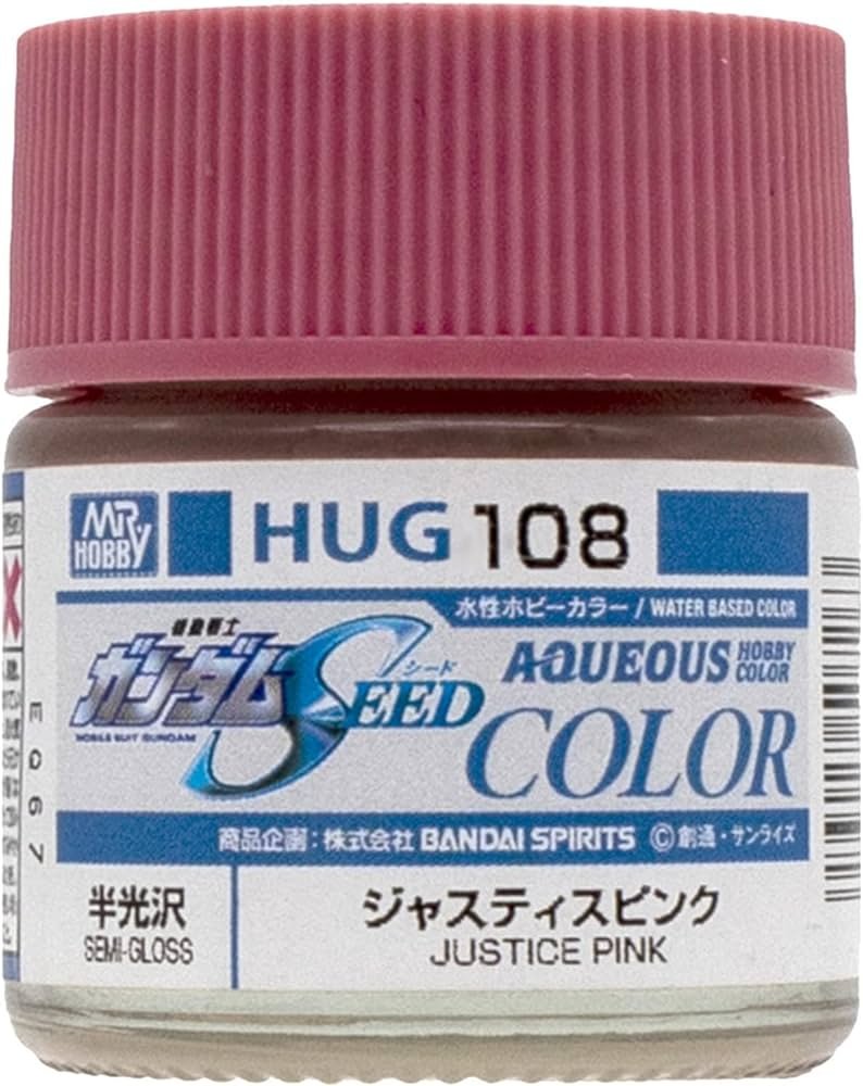 Mr Hobby HUG108 - Mr Aqueous Gundam Seed Color Justice Pink 10ml (Semi Gloss)