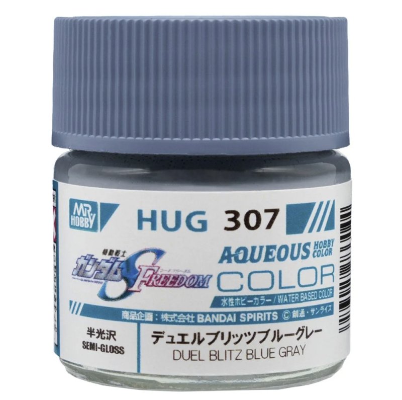 Mr.Hobby HUG307 - Duel Blitz Blue Gray (Semi-gloss 10ml) Gundam Seed Freedom Aqueous Color