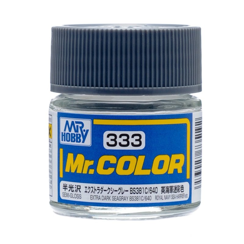 Mr.Hobby GSI-C333 - Semi-gloss - Extra Dark Sea Gray BS381C/640 - 10ml
