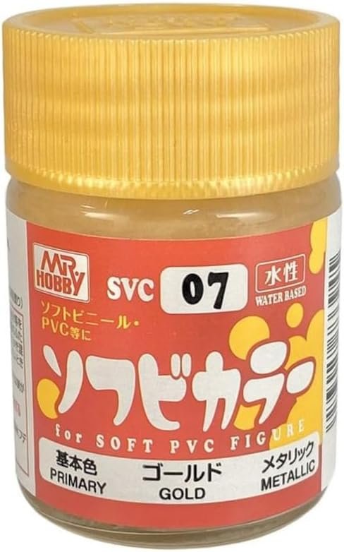 Mr.Hobby SVC07 - Water-Based Sofubi Color Metallic Gold (18ml) For Soft PVC Figure