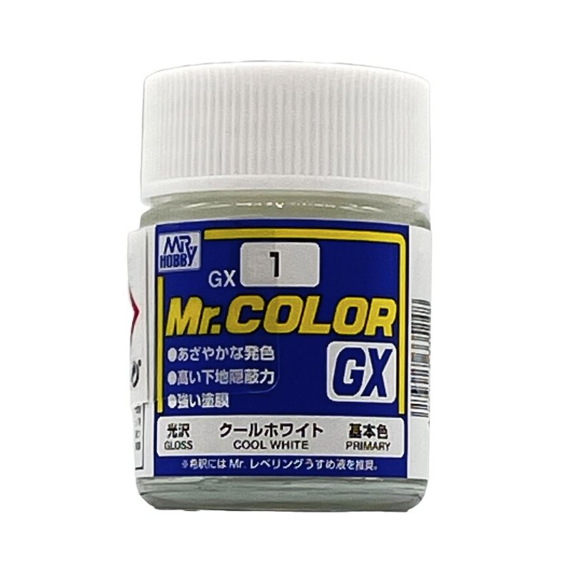 Mr.Hobby GSI-GX1 - Mr. Color GX1 - Gloss - White - 18ml - Solvent-based Acrylic Resin Coating