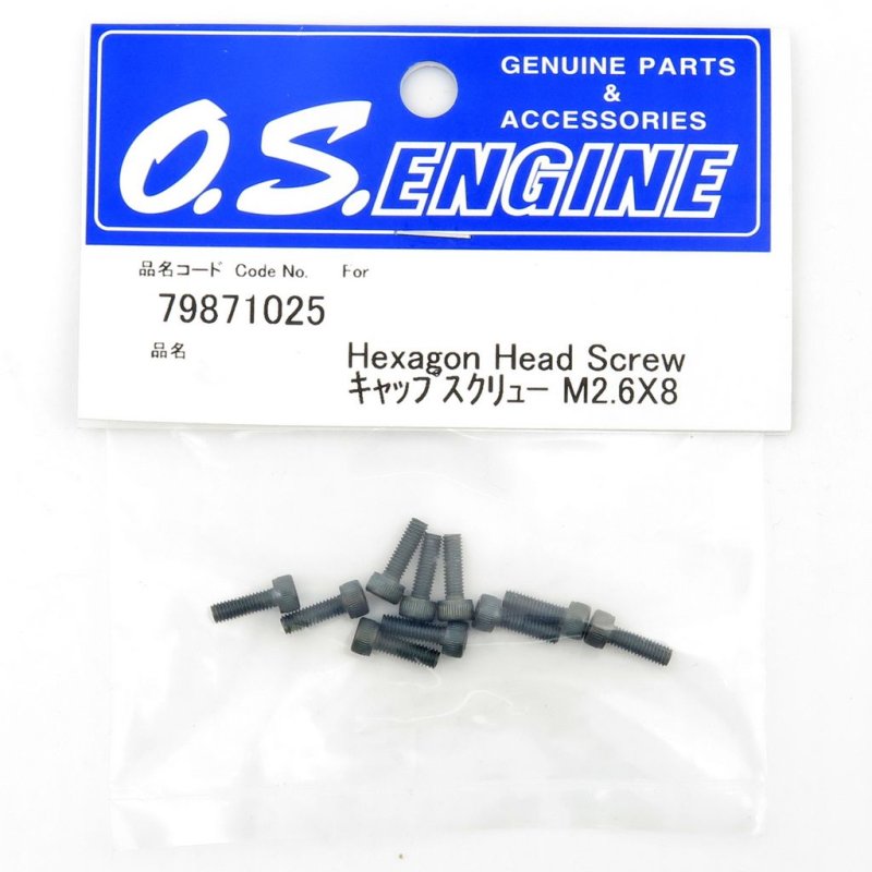 O.S. ENGINES HEXAGON SOCKET HEAD SCREW CAP SCREW M2.6X8 10 PCS