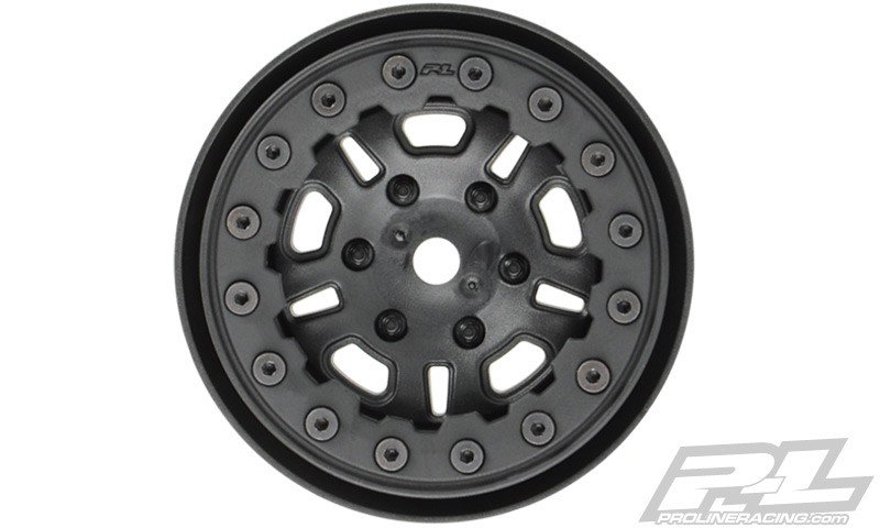 Pro-Line #2748-15 | FaultLine 1.9'' Black/Black Bead-Loc 10 Spoke Front or Rear Wheels For 1/10 Rock Crawlers