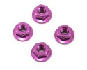 RACE OPT Al. Serrated Wheel Nut 4mm - Purple (4 pcs)