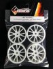 Solaris S-RTW44WH2 1/10 Touring Car Rubber Tire Spoke Wheels White w/o Cap (4 pcs)