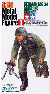 Tamiya 89624 - 1/25 No.1 Metal Figure German MG34 Machine Gunner