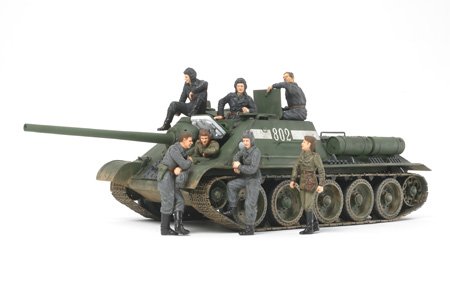 Tamiya 25110 - 1/35 Russian Tank Destroyer SU-85 w/Weathering Master Set & 7 Figures