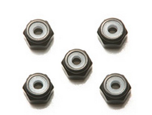 Tamiya 94901 - JR 2mm Aluminum Lock Nut Black - 5 pcs