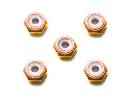 Tamiya 94906 - JR 2mm Aluminum Lock Nut Orange 5 Pcs