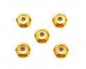 Tamiya 95458 - 2mm Aluminum Gold Lock Nut ( 5 Pcs.)