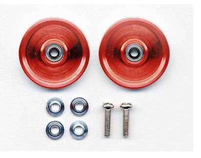 Tamiya 94971 - 19mm HG Aluminum Ball-Race Rollers (Ringless/Red)