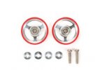 Tamiya 94932 - JR 17mm Aluminum Rollers - w/Plastic Rings (Red)