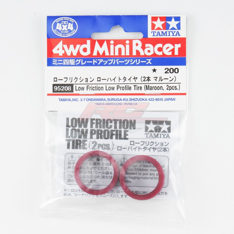 Tamiya 95208 - Low Friction Low Profile Tire (Maroon, 2pcs.)