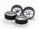 Tamiya 95162 - Super Hard Low-Profile Tire & Spiral Wheel  Set J-Cup 2023 Mini 4WD Japan Cup 23