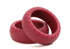 Tamiya 95482 - Large Diameter Low Friction Arched Tires (Maroon, 2 Pcs.)