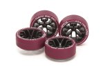 Tamiya 95708 - Jr Small Diameter Low-Friction Low Profile Tires w/Y-Spoke Carbon Wheels (Asia Challenge)