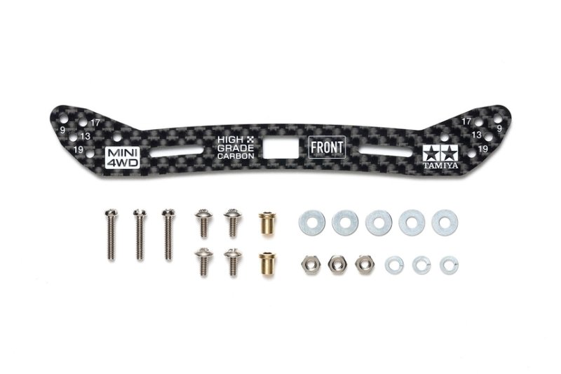 Tamiya 15548 - Jr 2mm Carbon Wide Front Plate (Sliding Dampers)