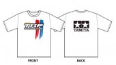 Tamiya 67242 - Tamiya Racing Factory Stripe (TRF) Logo T-Shirt A Type (White) - L Size