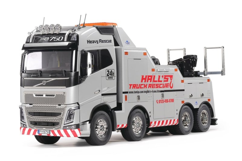 Tamiya 47528 - 1/14 Volvo FH16 Globetrotter 750 8x4 Tow Truck Silver Edition